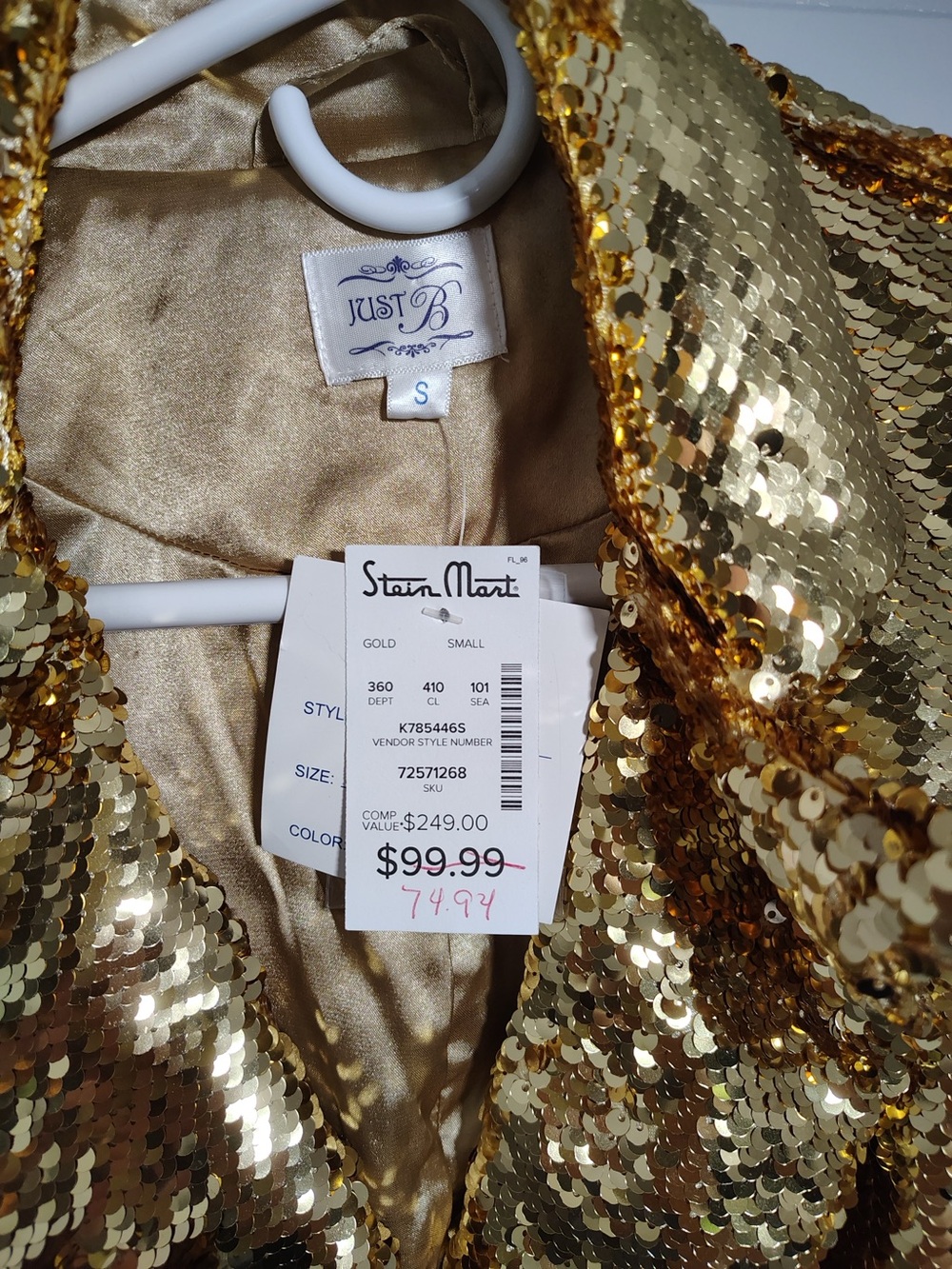 Gold Sequined Blazer - Picture 3 of 3